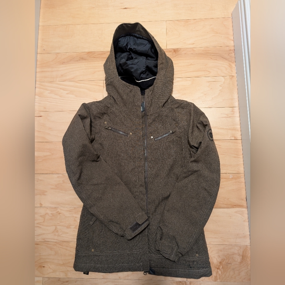 686 Infidry Insulated Dark Brown Ski Jacket Waterproof 10k Thermal 8 XS